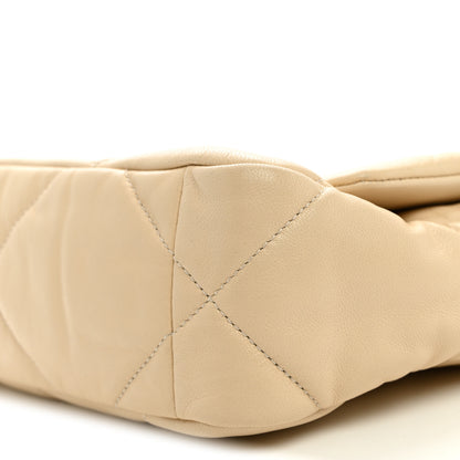 Chanel Lambskin Quilted Medium Chanel 19 Flap Light Beige 10 of 10