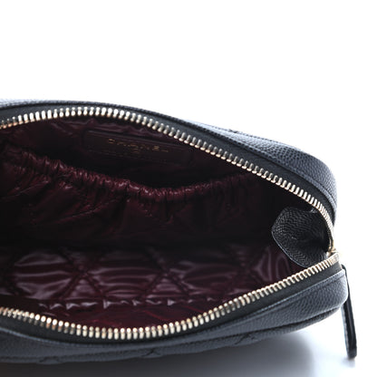 Chanel Caviar Quilted Small Curvy Pouch Cosmetic Case Black 5 of 10