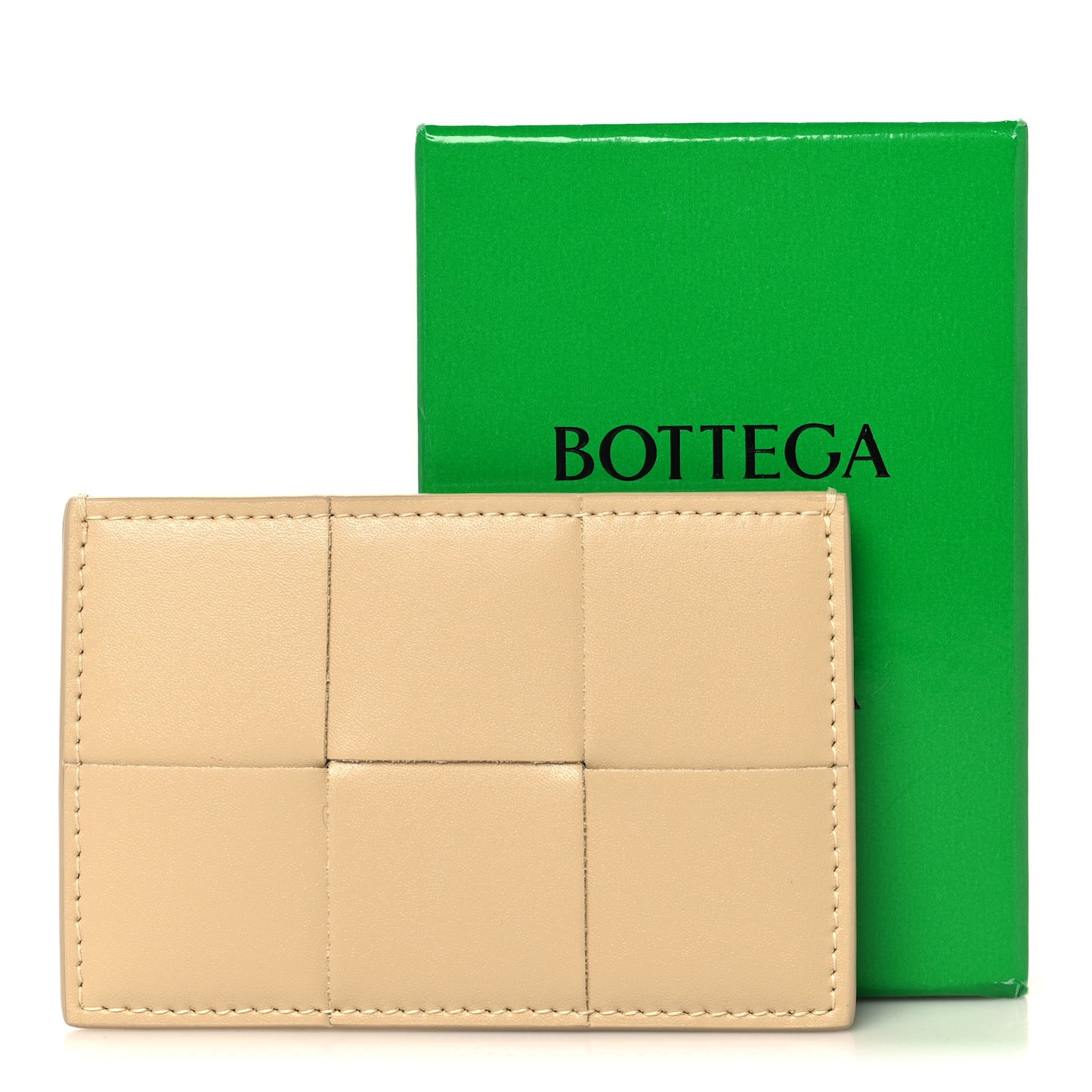 Nappa Intreccio Cassette Credit Card Holder Porridge