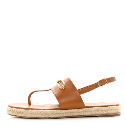 Hermes Goatskin Eloise Espadrille Sandals 38 Beige Doré 1 of 11