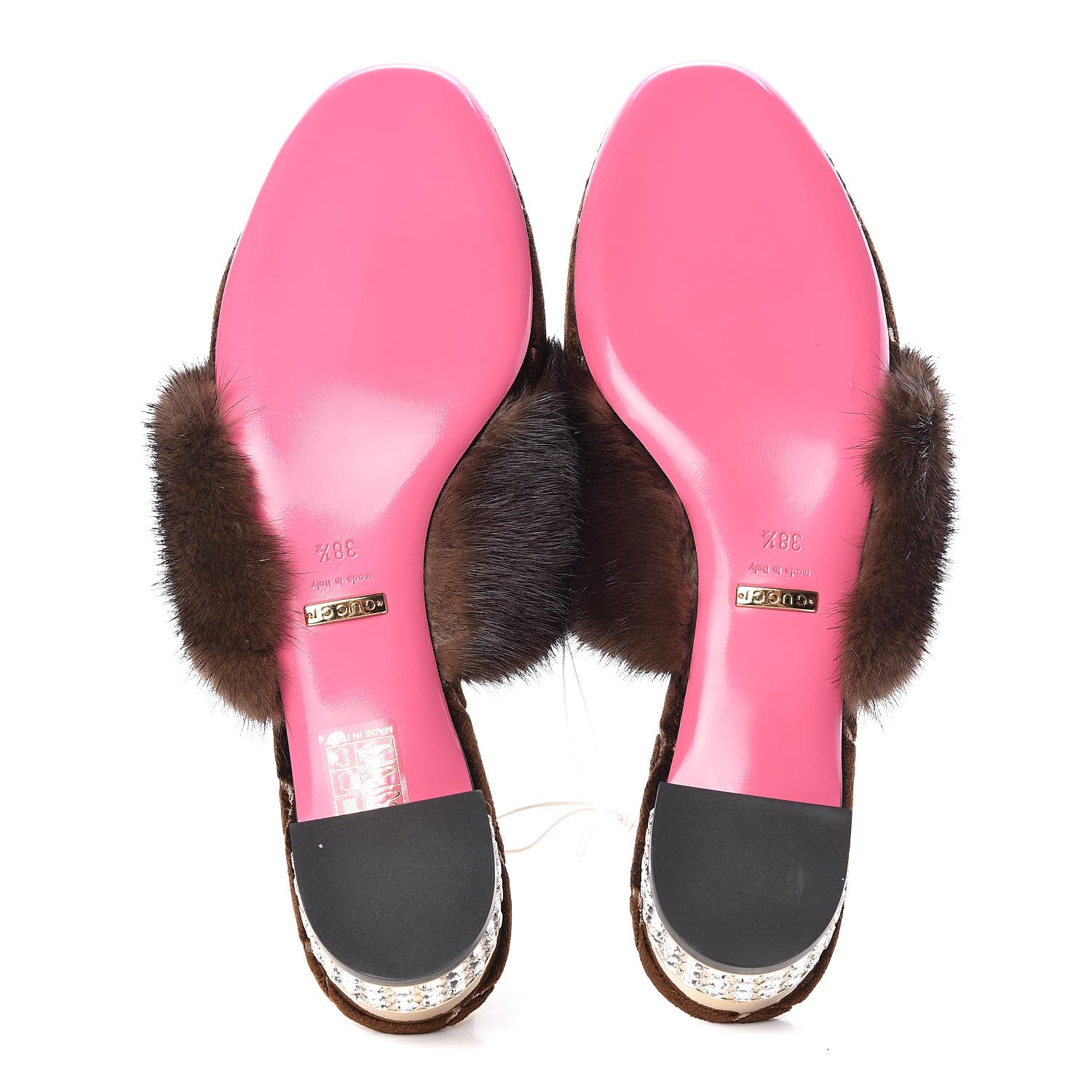 Gucci Mink Velvet GG Monogram Candy Mules 38.5 Scan Brown Brown 7 of 8