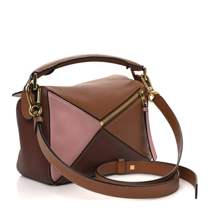 Loewe Calfskin Small Puzzle Bag Tan Medium Pink 3 of 11