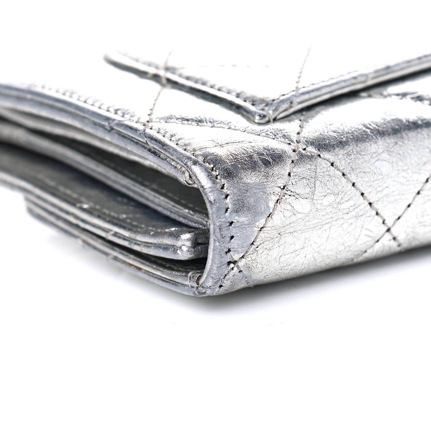 Chanel Metallic Aged Calfskin Quilted Reissue Long Flap Wallet Light Silver 11 of 15
