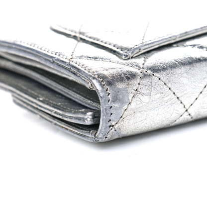 Chanel Metallic Aged Calfskin Quilted Reissue Long Flap Wallet Light Silver 11 of 15