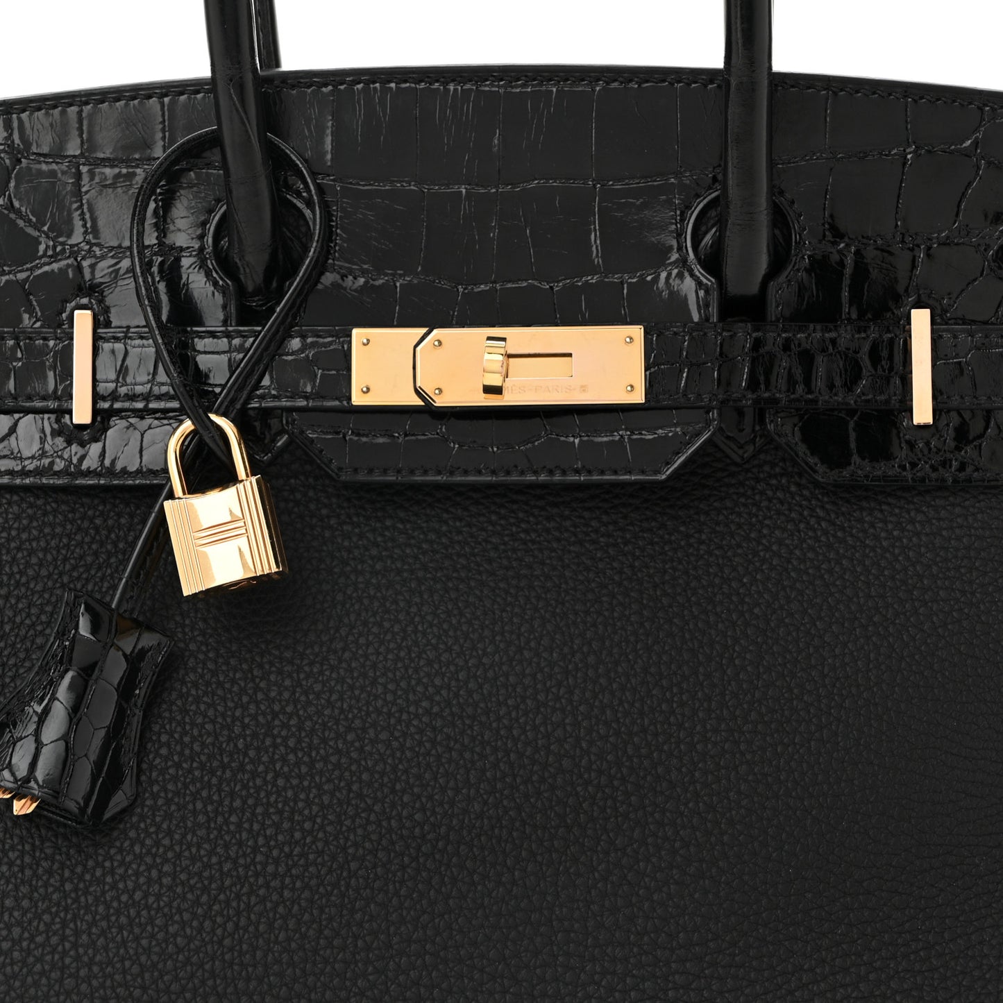 Togo Shiny Niloticus Crocodile Birkin Touch 30 Black