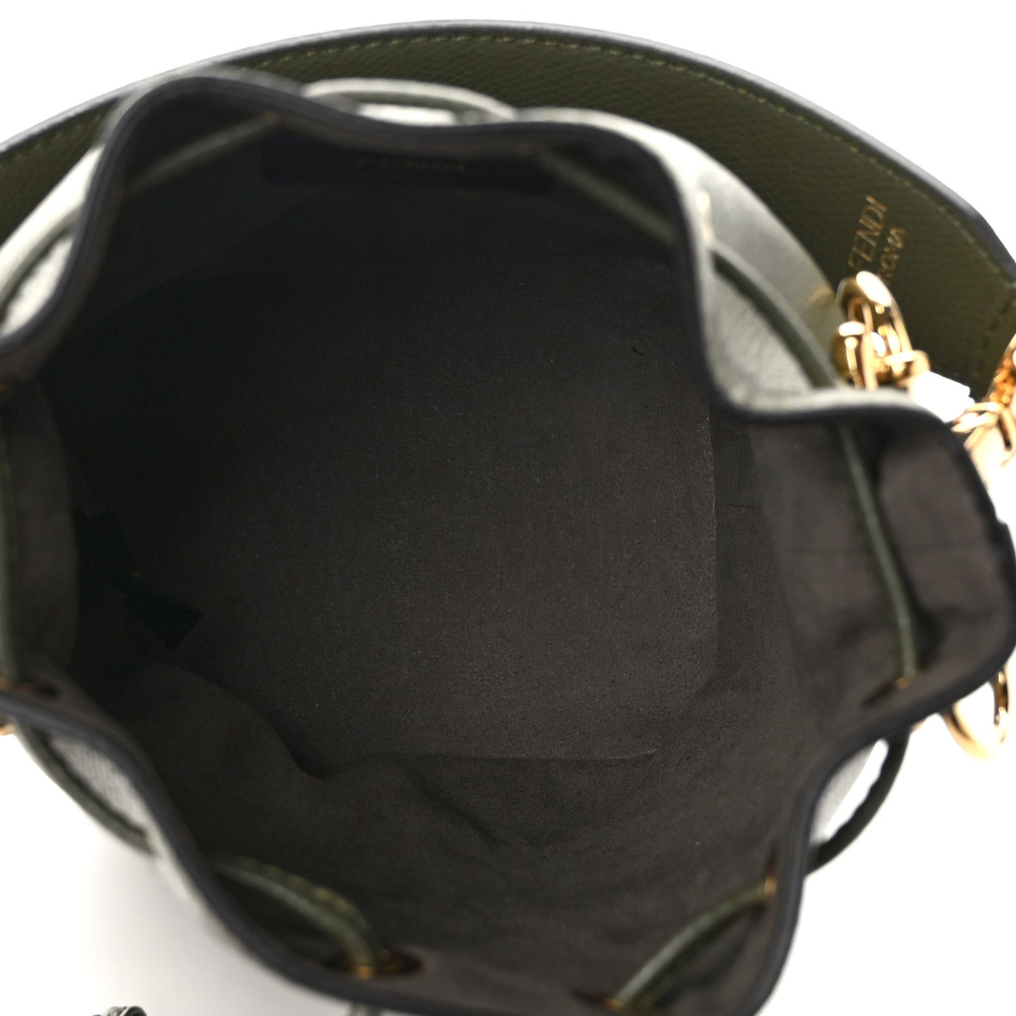 Vitello Cruise F is Fendi Mini Mon Tresor Bucket Bag Asparago