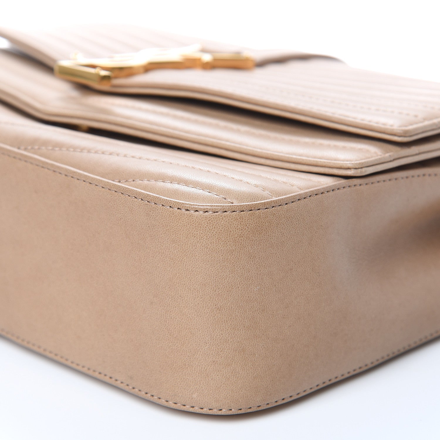 Saint Laurent Lambskin Matelasse Chevron Monogram Medium Sulpice Bag Beige 9 of 15