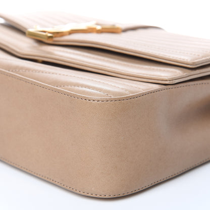 Saint Laurent Lambskin Matelasse Chevron Monogram Medium Sulpice Bag Beige 9 of 15