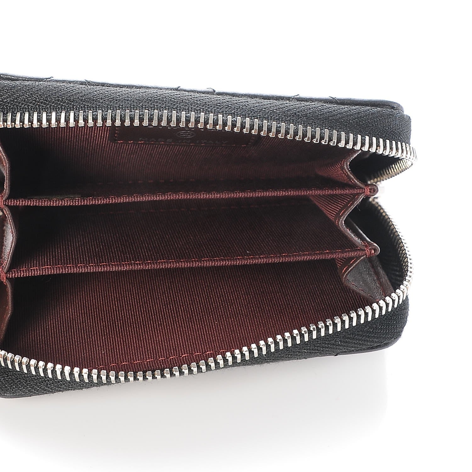 Chanel Lambskin Quilted Zip Around Coin Purse Wallet Black 5 of 8