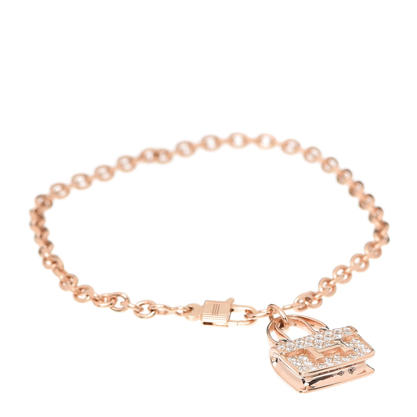 18K Rose Gold Diamond Constance Amulettes Pave Bracelet ST