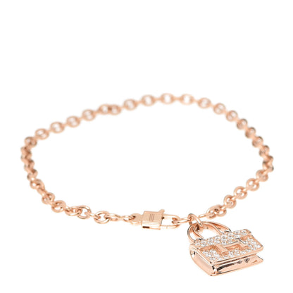 Hermes 18K Rose Gold Diamond Constance Amulettes Pave Bracelet ST 1 of 6