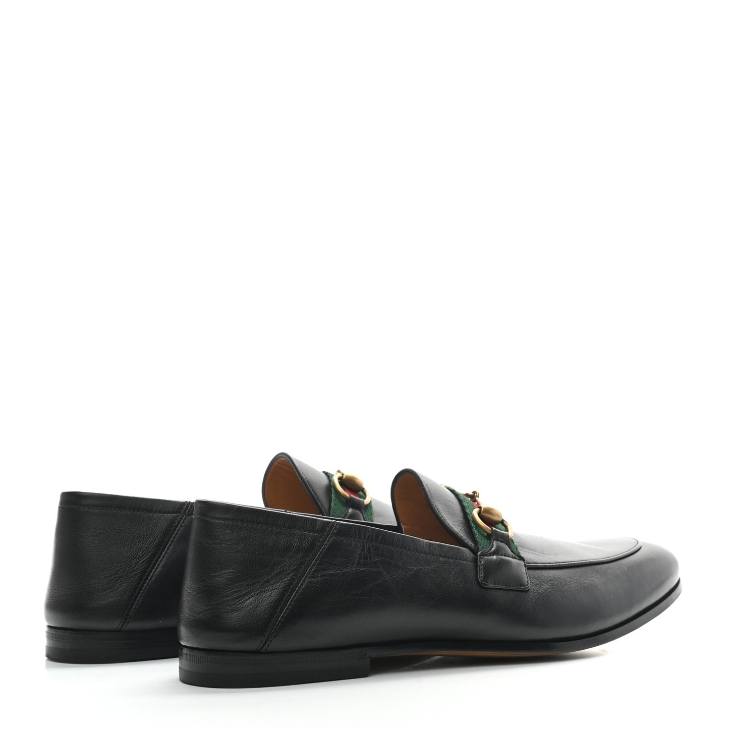 Lambskin Web Mens Horsebit Loafers 7.5 Black