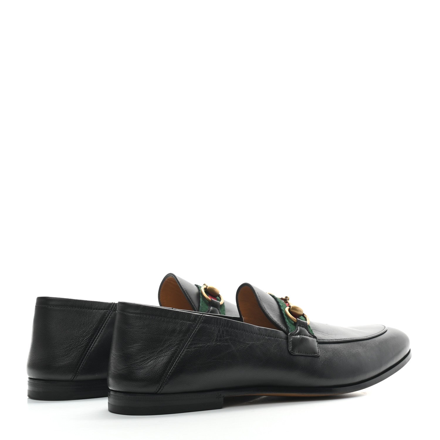 Gucci Lambskin Web Mens Horsebit Loafers 7.5 Black 4 of 7