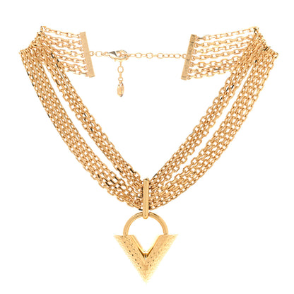 Louis Vuitton Essential V Guilloche Choker Gold 3 of 7