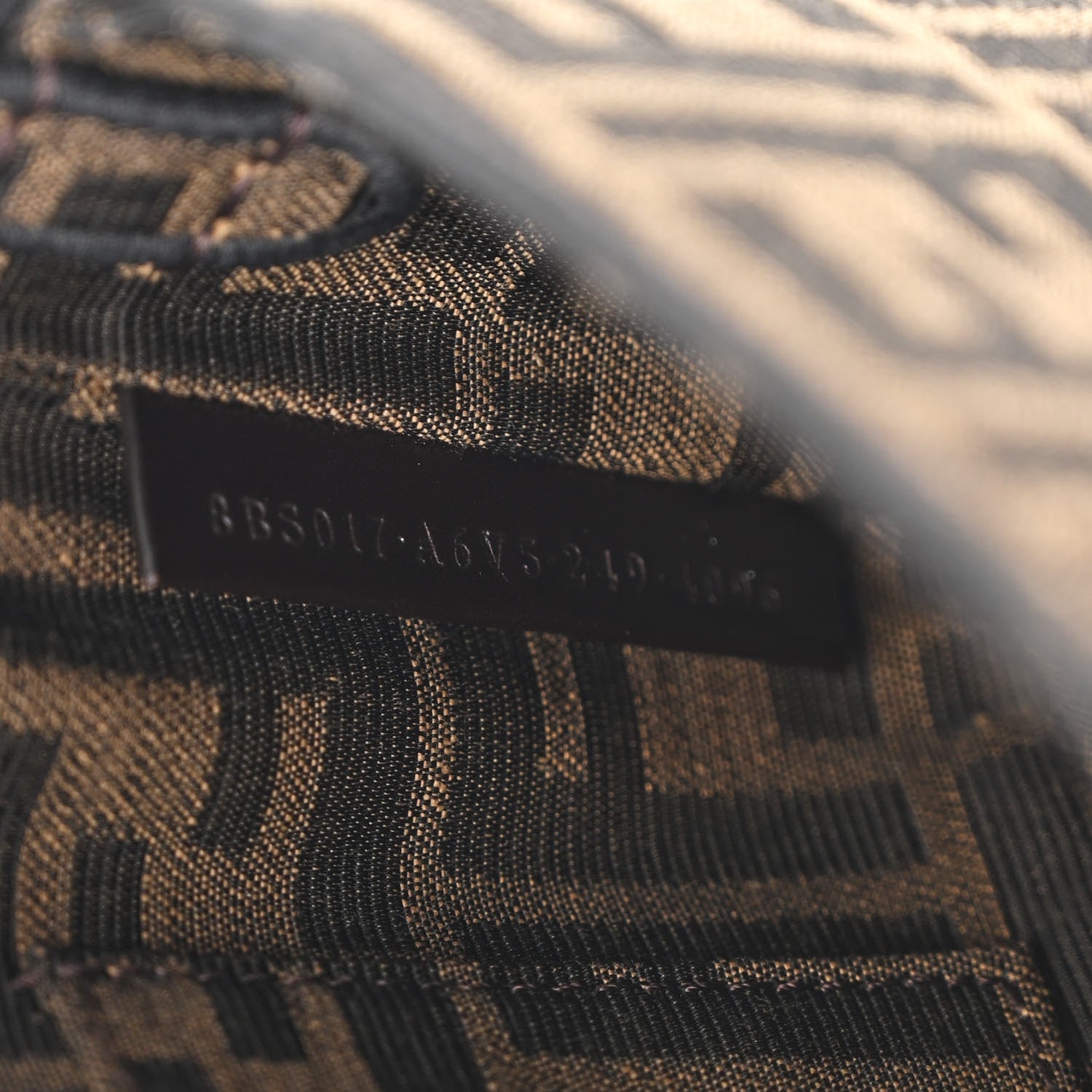 Fendi Fabric Jacquard FF 1974 Mini Baguette Tobacco Moro Black 8 of 11