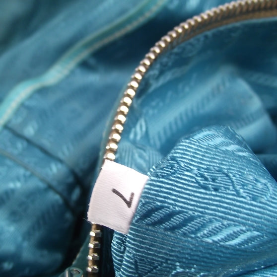Prada Leather Large New Look Tote Turquoise 11 of 18