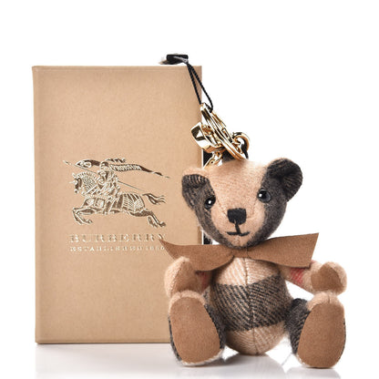 Burberry Cashmere House Check Thomas Bear Bag Charm Camel Gold 6 of 6