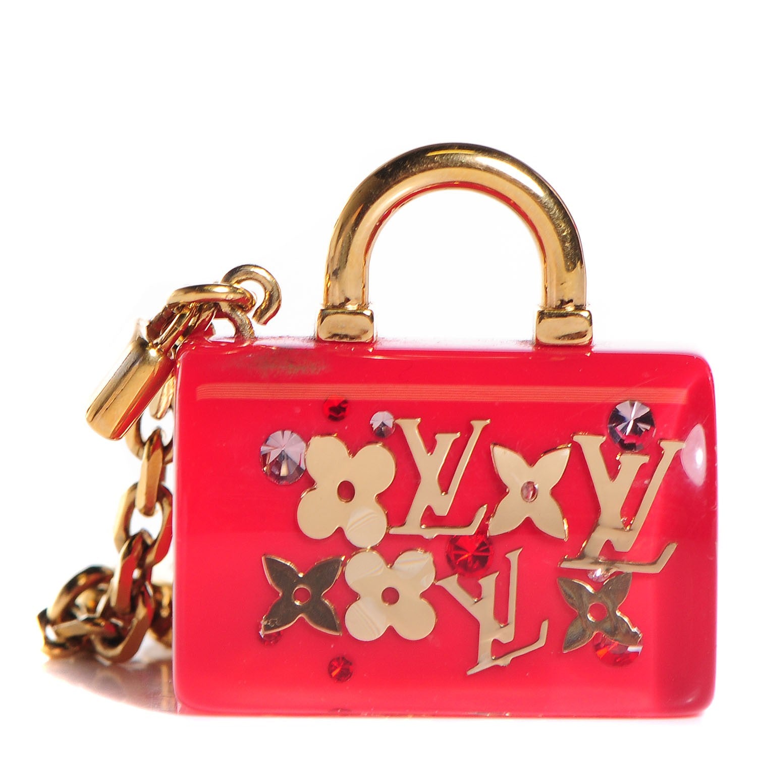 Louis Vuitton Resin Inclusion Speedy Bag Charm Key Chain Pomme D'Amour 1 of 4