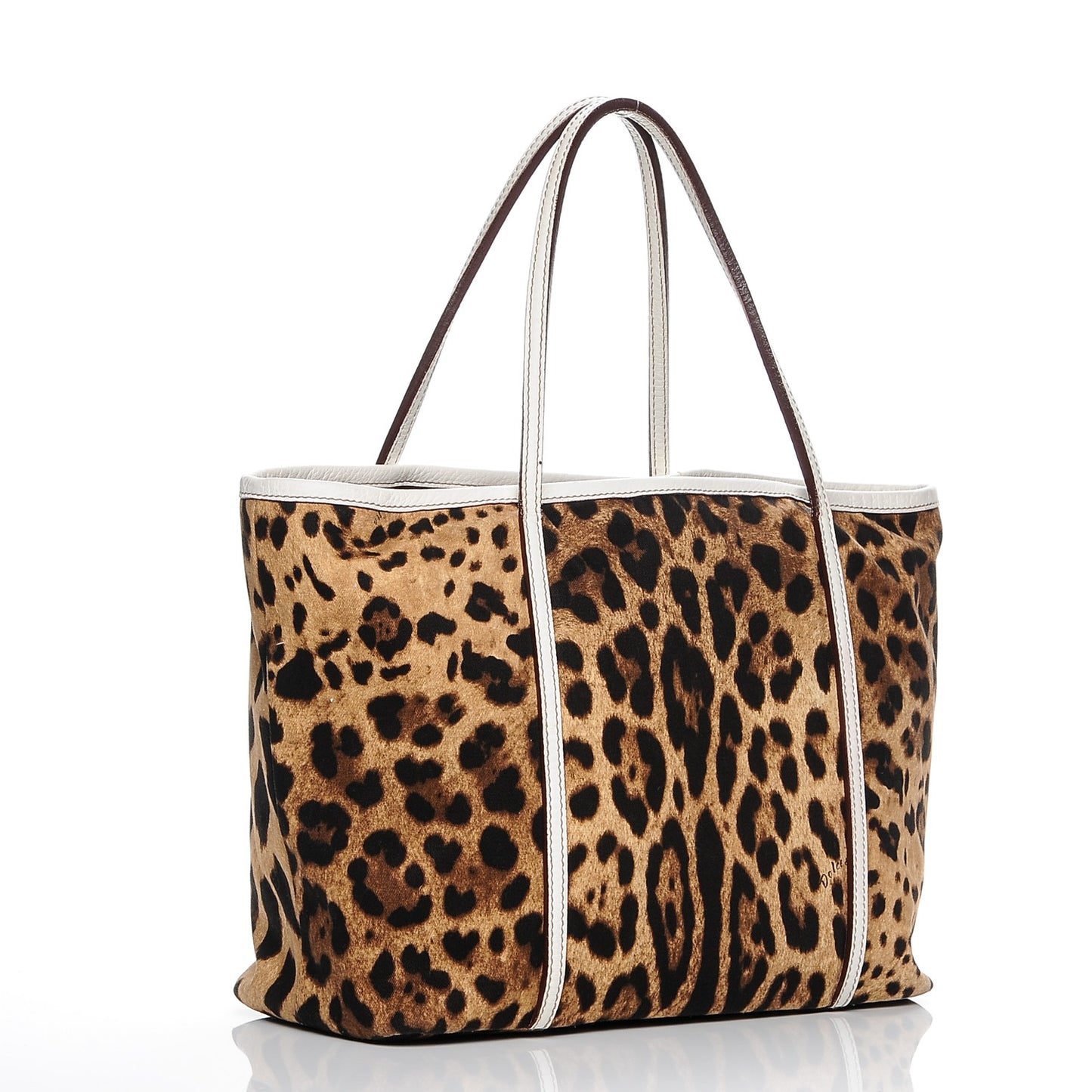 Canvas Leopard Print Animalier Tote White