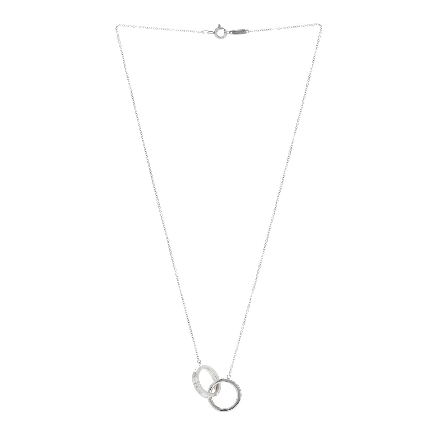 Tiffany Sterling Silver 1837 Interlocking Circles Pendant Necklace 3 of 4