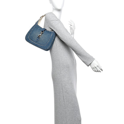 Gucci Denim Small Jackie Shoulder Bag Blue Denim 2 of 10