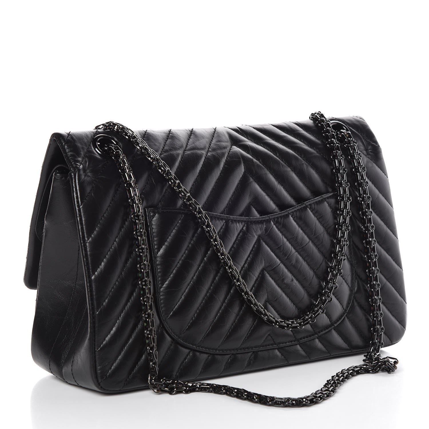 Chanel Aged Calfskin Chevron Quilted 2.55 Reissue 226 So Black 3 of 10