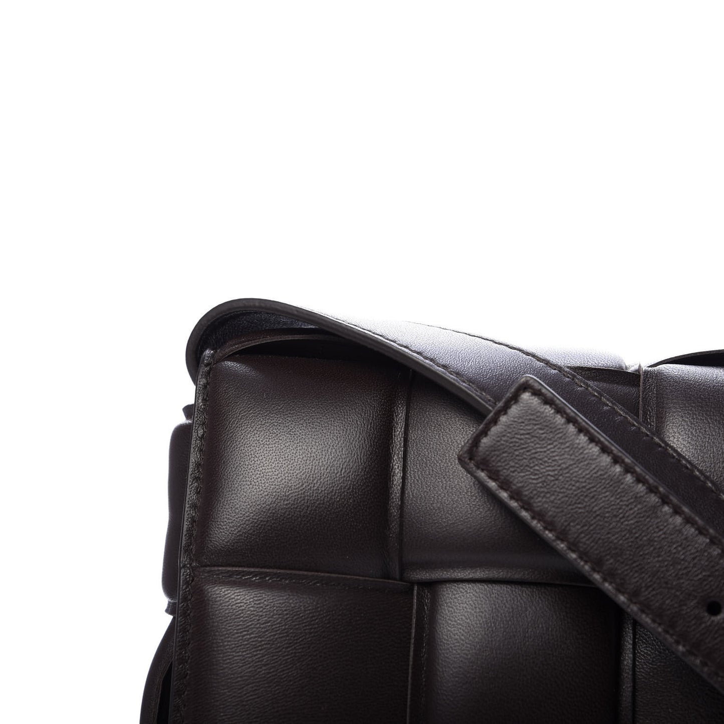 Nappa Maxi Intreccio Padded Cassette Crossbody Bag Fondente