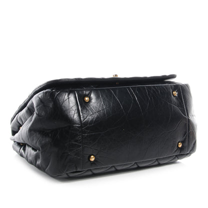 Chanel Aged Calfskin Quilted Large Pondichery Flap Black 4 of 8