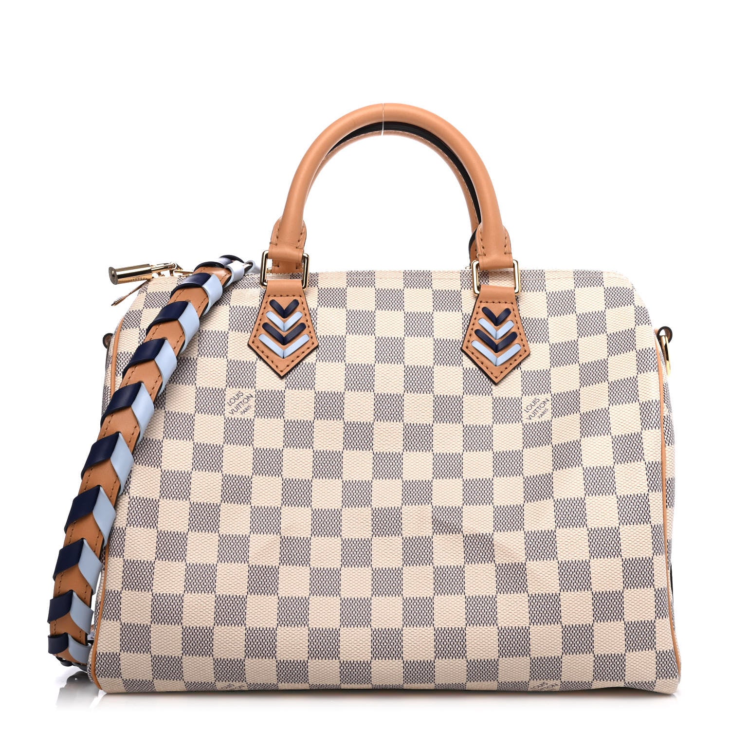 Louis Vuitton Damier Azur Braided Speedy Bandouliere 30 Blue 1 of 4