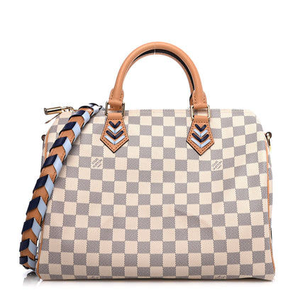 Louis Vuitton Damier Azur Braided Speedy Bandouliere 30 Blue 1 of 4