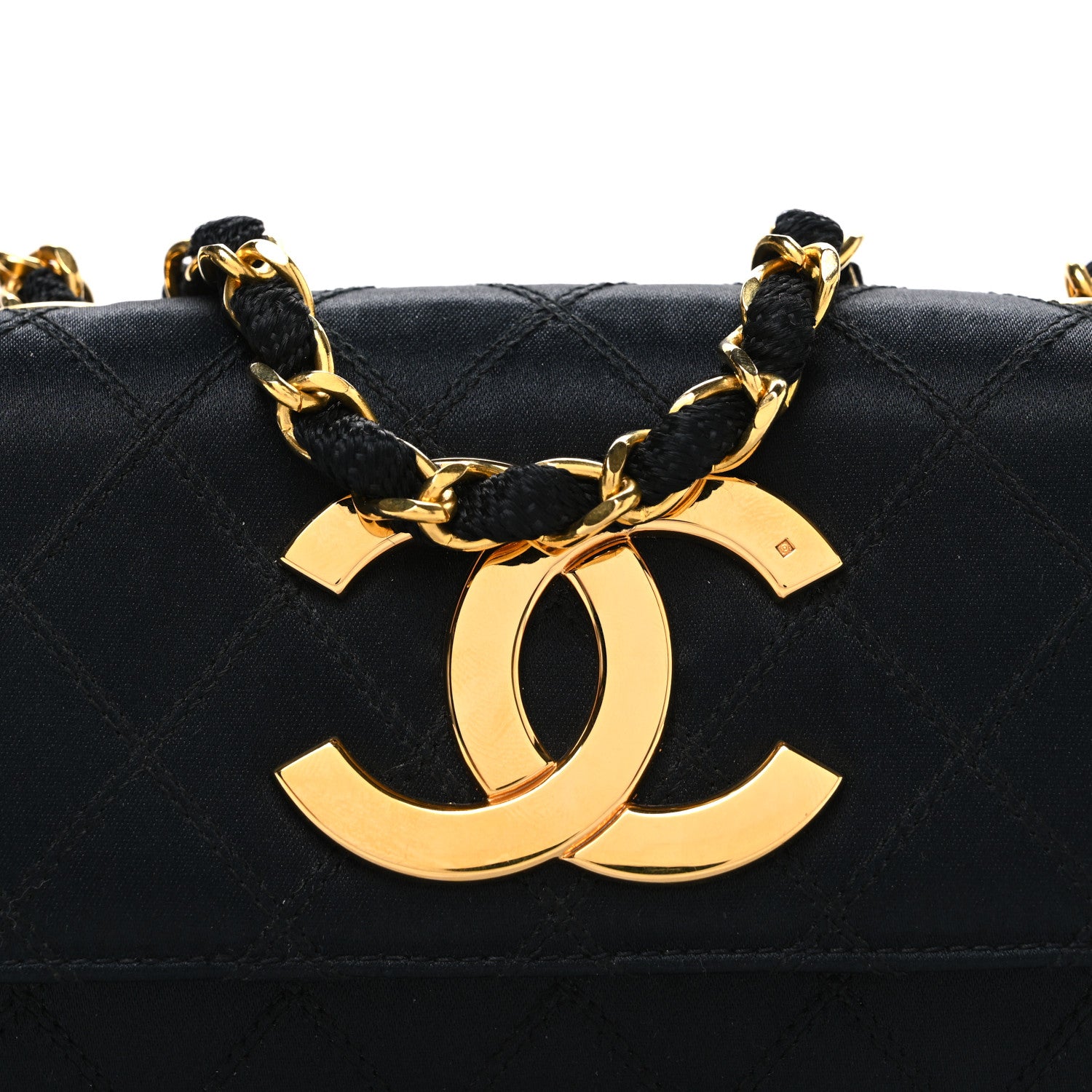 Chanel Satin Quilted Mini Single Flap Black 9 of 12
