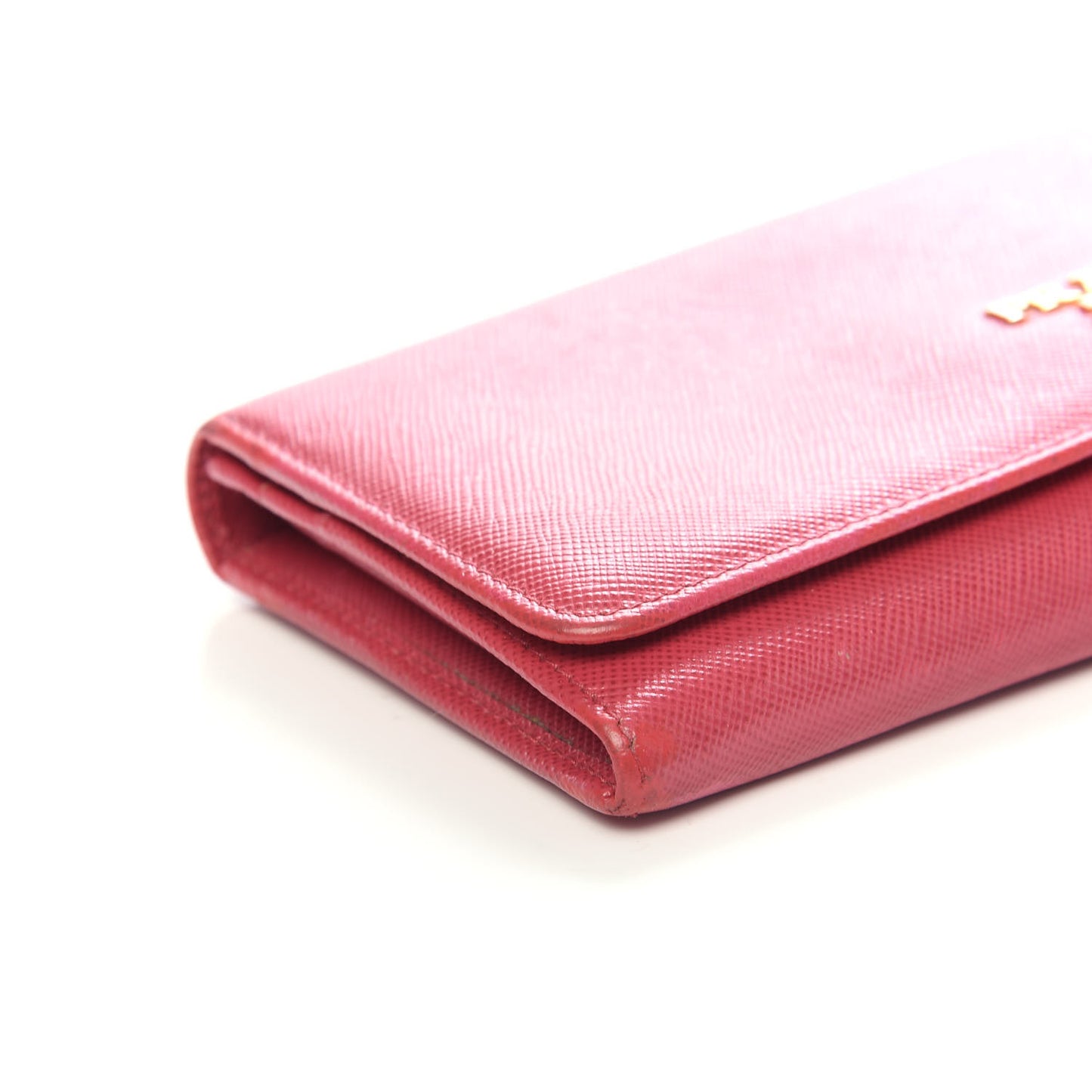 Saffiano Metal Continental Flap Wallet Fuoco