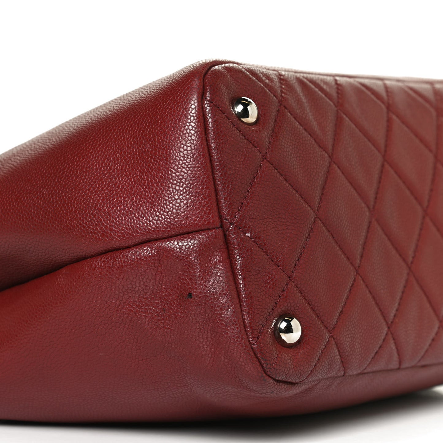 Caviar Quilted Large Timeless CC Soft Tote Dark Red