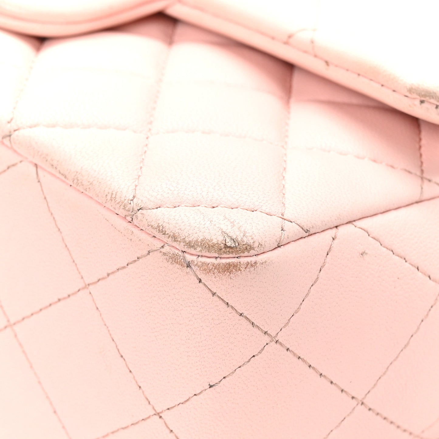 Lambskin Quilted Mini Top Handle Rectangular Flap Light Pink