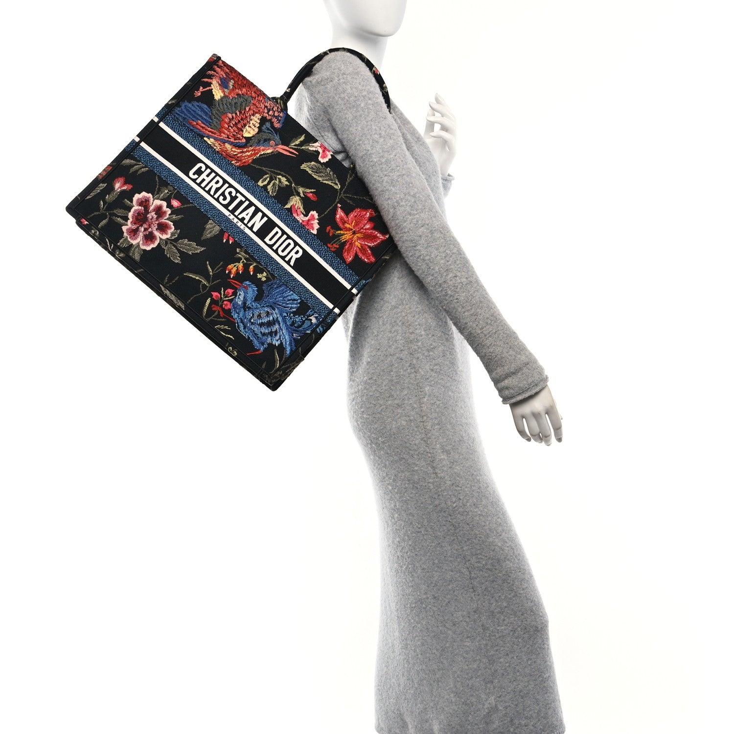 Christian Dior Canvas Embroidered Large Jardin d'Hiver Book Tote