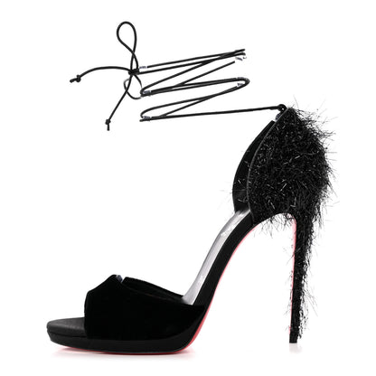 Christian Louboutin Yeti Lurex Tinsel Tina Frou 120 Pumps 39.5 Black 1 of 15