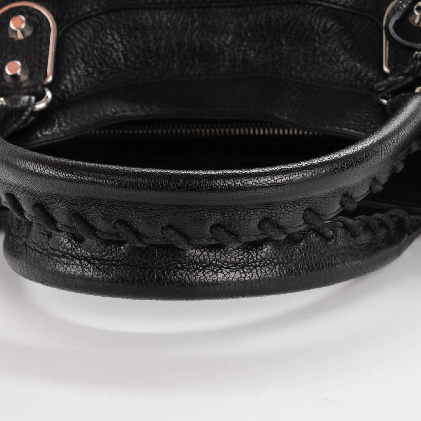 Chevre Silver Metallic Edge Hardware Velo Black