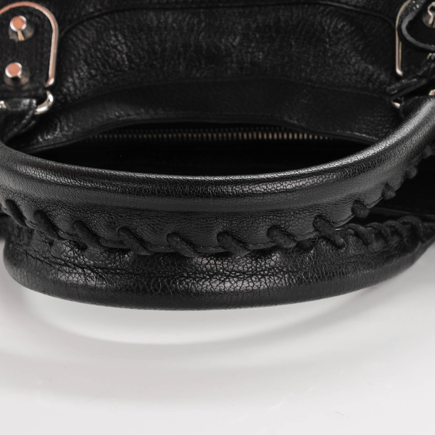 Balenciaga Chevre Silver Metallic Edge Hardware Velo Black 4 of 10