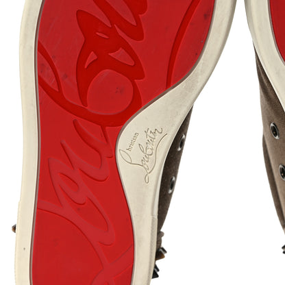 Christian Louboutin Suede Calfskin Vieira Spikes Womens Orlato Flat Sneakers 38 Silex Mix Corne 6 of 9
