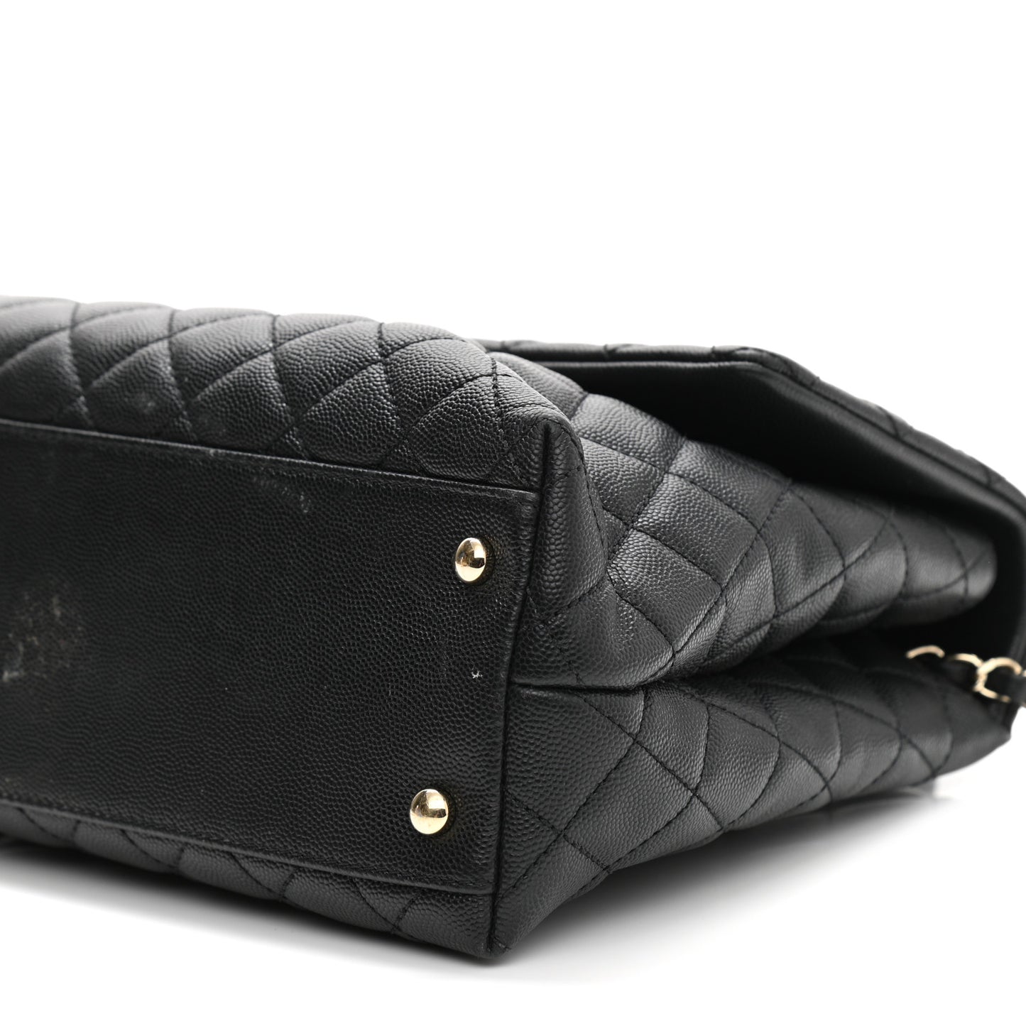 Caviar Quilted Medium Coco Handle Flap Black