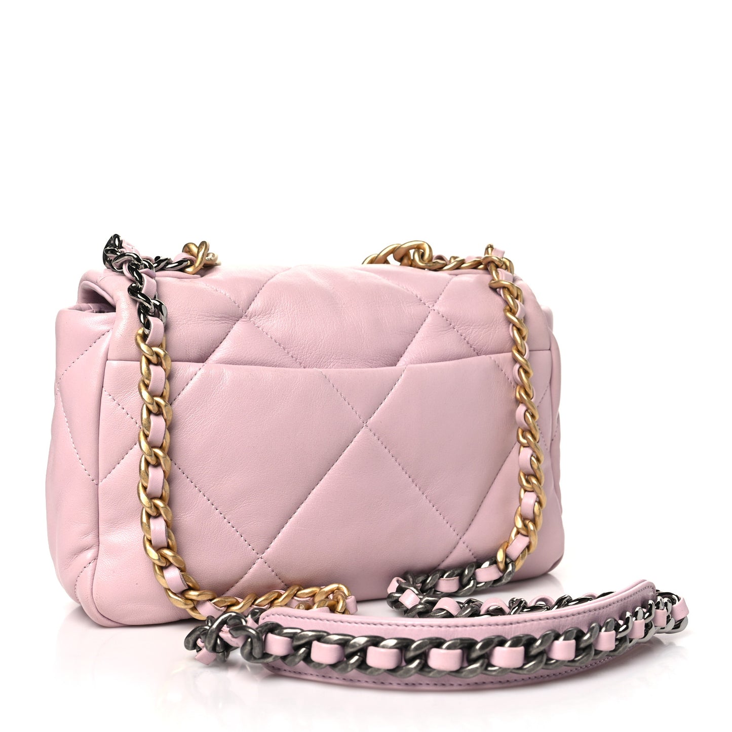 Lambskin Quilted Medium Chanel 19 Flap Light Pink