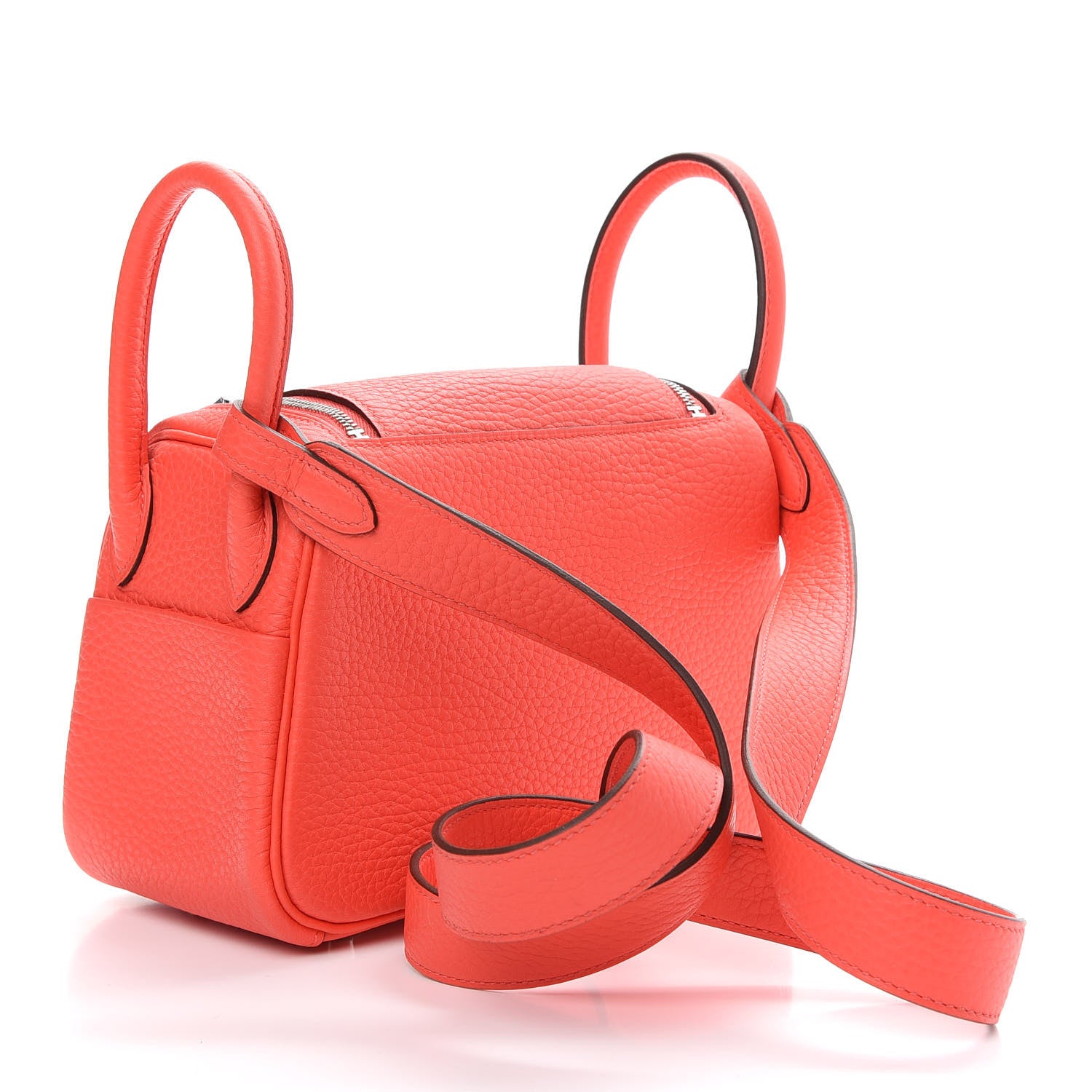 Hermes Taurillon Clemence Mini Lindy 20 Rose Texas 3 of 9