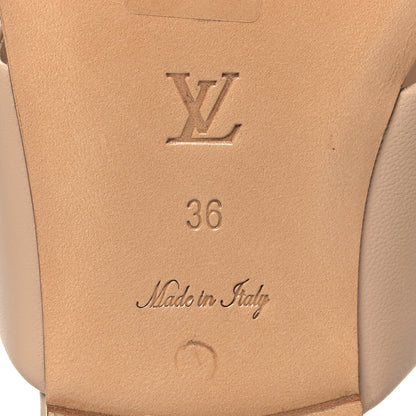 Louis Vuitton Lambskin Embossed Monogram Drapy Flat Thong Sandal 36 Beige 7 of 8