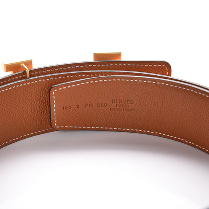 Hermes Epsom 42mm Constance 2 H Belt 100 Orange Gold 5 of 8