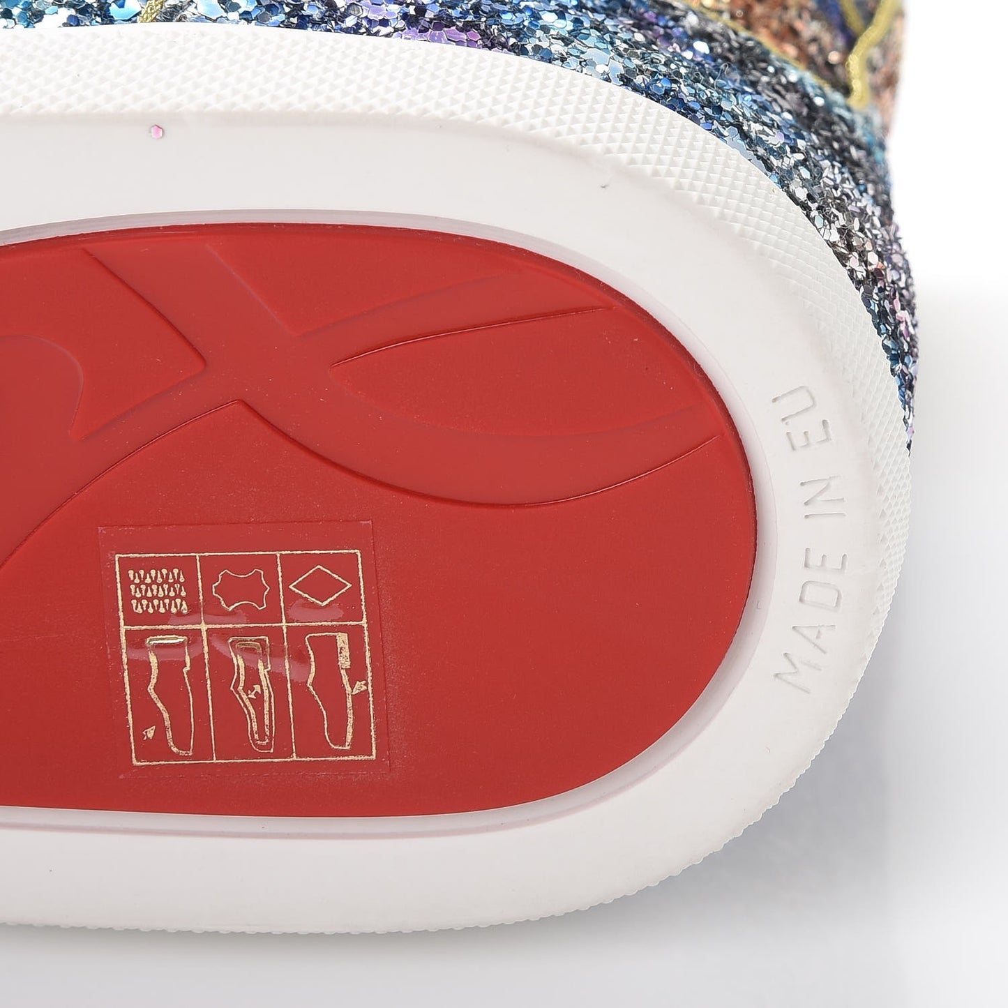 Glitter Bip Bip Flat Sneakers 38 Blue