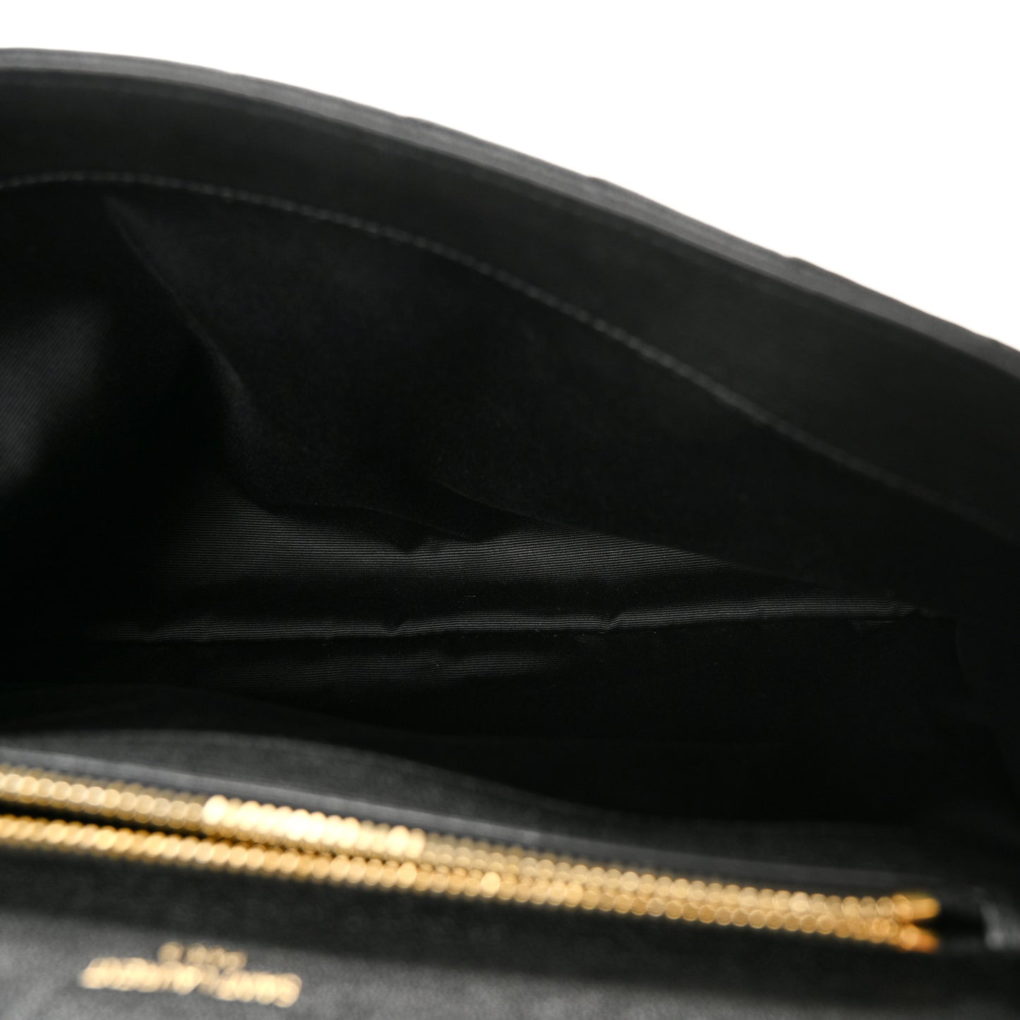 Sheepskin Matelasse Chevron Monogram Large College Satchel Black