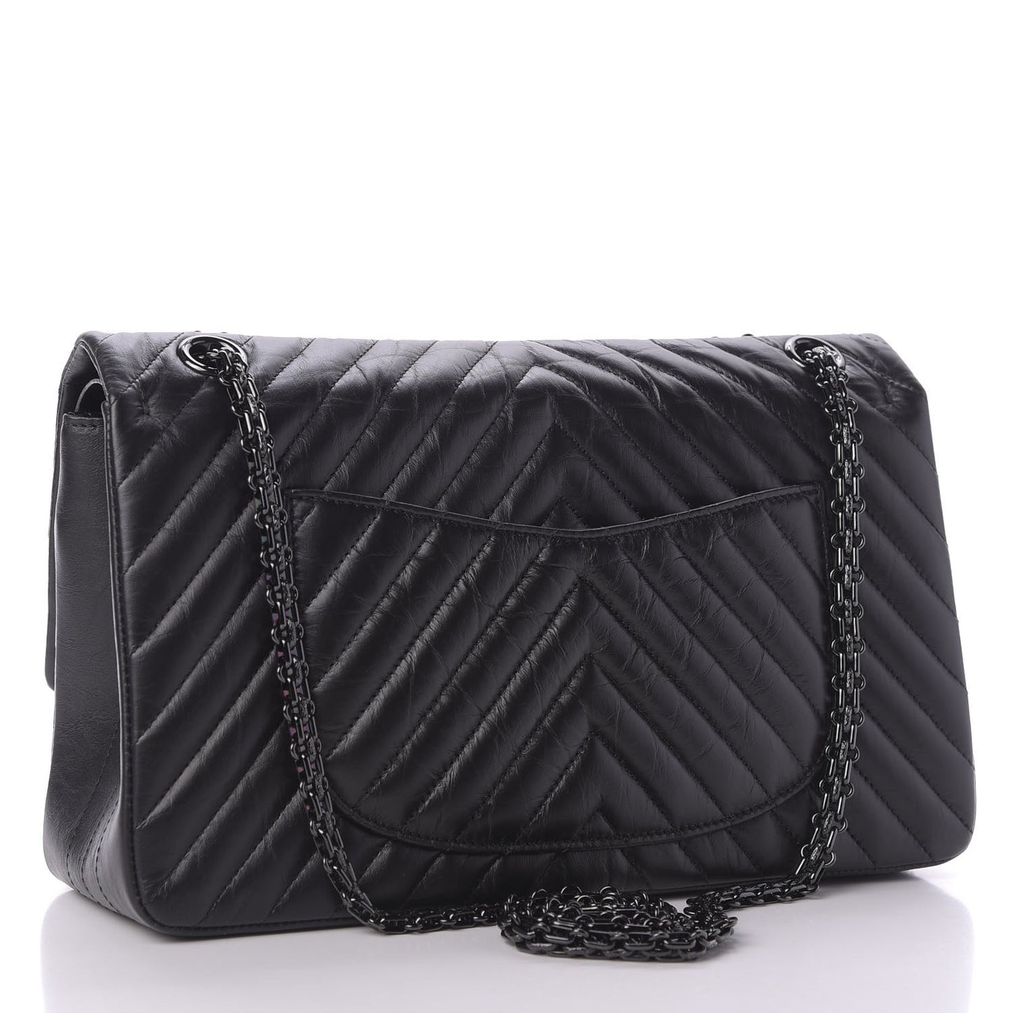 Aged Calfskin Chevron Quilted 2.55 Reissue 226 So Black