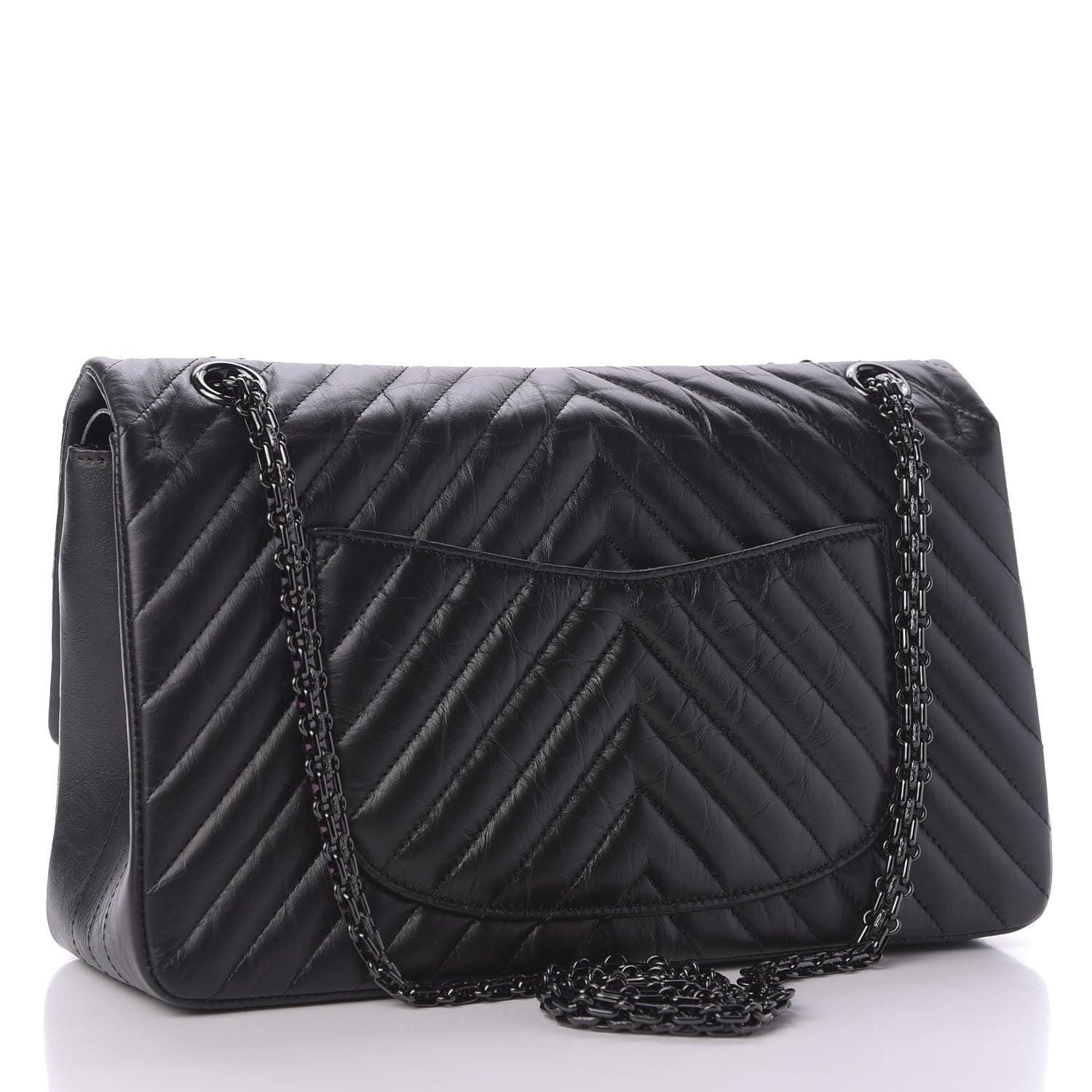 Chanel Aged Calfskin Chevron Quilted 2.55 Reissue 226 So Black 3 of 10