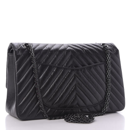 Chanel Aged Calfskin Chevron Quilted 2.55 Reissue 226 So Black 3 of 10