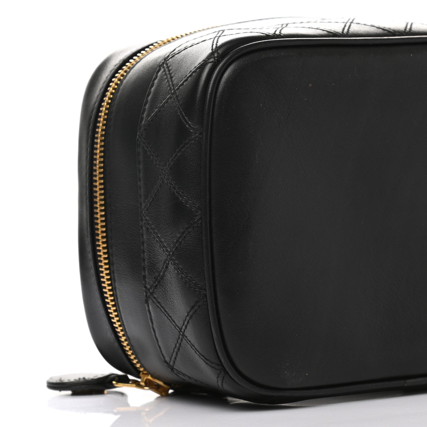 Lambskin Vanity Cosmetic Case Black